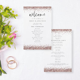 PAPIER | Rose Gold Glitzer White Wedding Programm