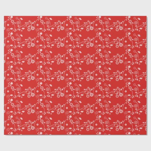 Papier-Rot-Blüte Geschenkpapier (Flach)