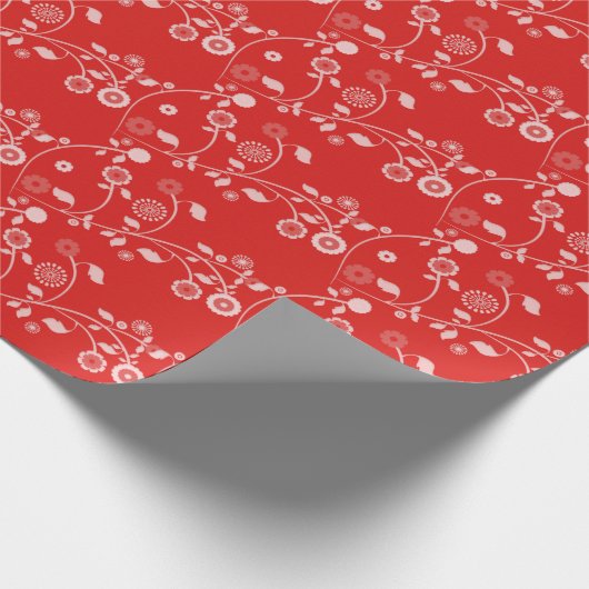 Papier-Rot-Blüte Geschenkpapier (Ecke)