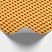 Papier, rot und gelb Gingham Geschenkpapier (Ecke)