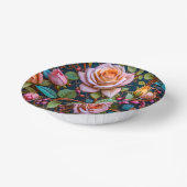 Papier-Schalen - Rosa alte Rosen Pappteller (Gewinkelt)