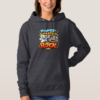 Papier schlägt Stein, lustiges Design Hoodie