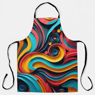 Papier­schnitt Bunte Wellen Kunstwerk Schürze
