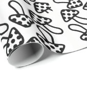 Papier schwarz-weiß Mushroom Geschenkpapier (Rolleneckpunkt)
