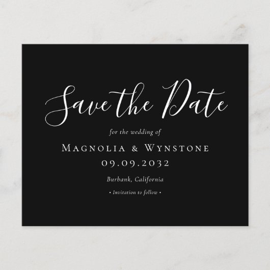 PAPIER Schwarze Hochzeit Save The Date (Vorne)