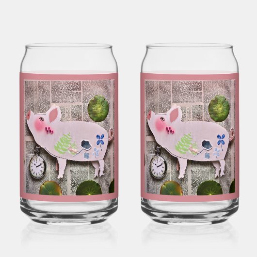 Papier-Schwein-Soda-Glas Dosenglas (Vorderseite)