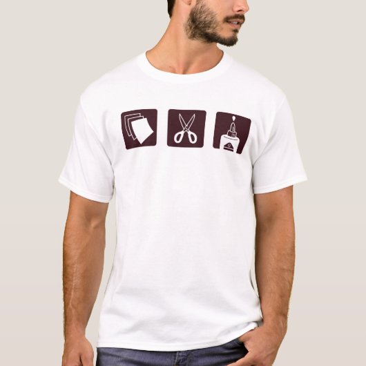 Papier Scissors Kleber T-Shirt (Vorderseite)