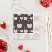 Papier-Serviette mit rosa Herzen Serviette (Beispiel)
