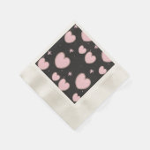 Papier-Serviette mit rosa Herzen Serviette (Ecke)