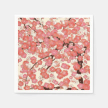 Papier-Serviette mit rosa Kirschblüten-Design
