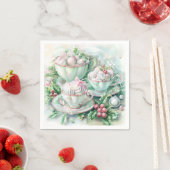 Papier-Serviette-Rosa viktorianisches Weihnachten Serviette (Beispiel)