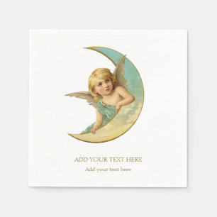PAPIER-SERVIETTE : VIKTORIANISCHER ENGEL UND MOND SERVIETTE
