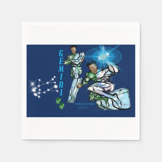 Papier Serviette zum Geburtstagsgeschenk im Gemini (Vorderseite)