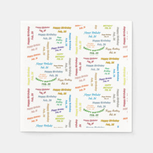 Papier Servietten 26. Februar Geburtstag