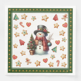 Papier-Servietten-Abendessen-Schneemann und Weihna Serviette