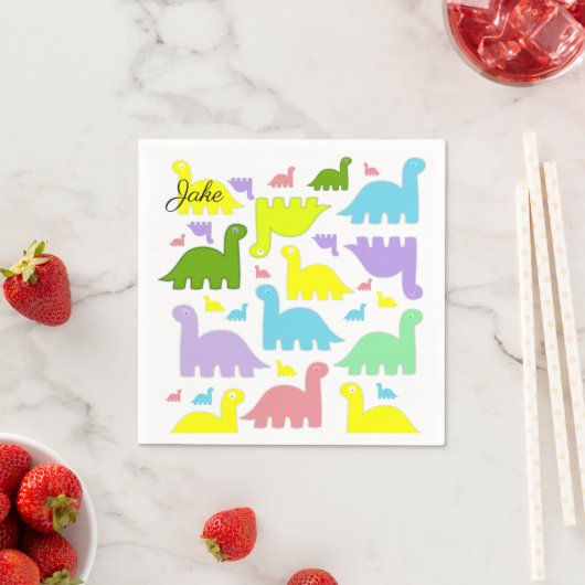 Papier-Servietten, Bunter Dinosaurier Serviette (Beispiel)