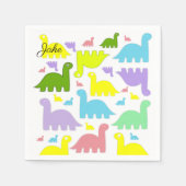 Papier-Servietten, Bunter Dinosaurier Serviette (Vorderseite)