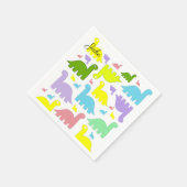 Papier-Servietten, Bunter Dinosaurier Serviette (Ecke)