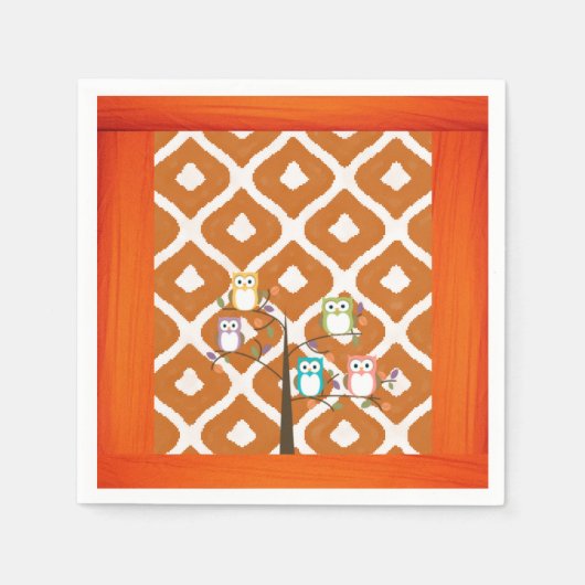 Papier-Servietten Eule Serviette (Vorderseite)