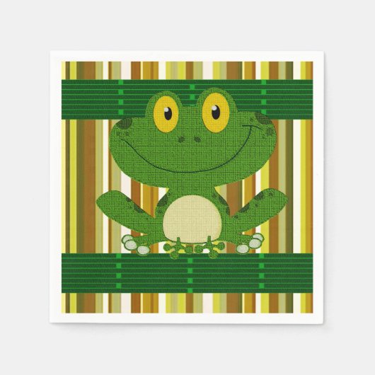 Papier-Servietten Frosch Serviette (Vorderseite)