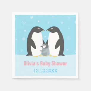 Papier-Servietten für Baby-Party mit Winter-Pingui Serviette