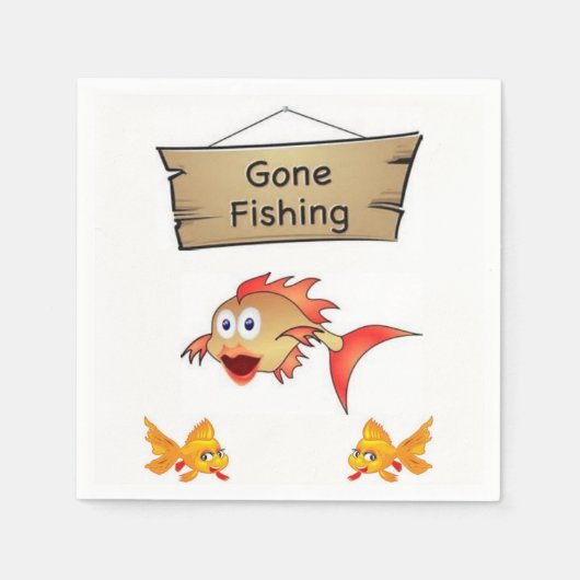 Papier Servietten Gone Fishing (Vorderseite)