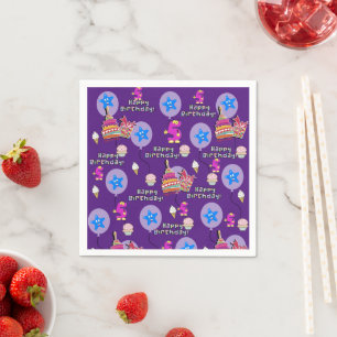 Papier Servietten, Happy 5th Birthday Balloons #5 Serviette