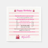 Papier Servietten Rosa & Weiß gestreift Alles Gute (Vorderseite)