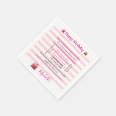 Papier Servietten Rosa & Weiß gestreift Alles Gute (Ecke)