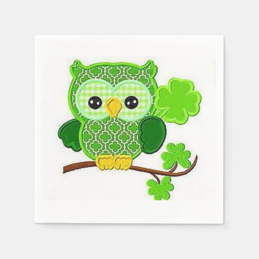 Papier-Servietten St. Patrick's Day Eule Serviette (Vorderseite)