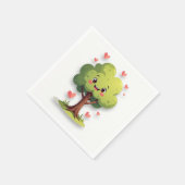 Papier Servietten Valentinstag Baum Rote Herzen (Ecke)