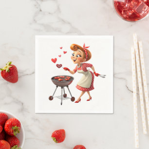 Papier Servietten Valentinstag Kochen Rote Herzen