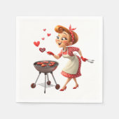 Papier Servietten Valentinstag Kochen Rote Herzen (Vorderseite)