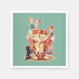 Papier Servietten Vintage 50er Retro Familie