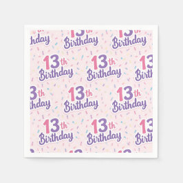 Papier-Servietten zum 13. Geburtstag, Party zum 13 Serviette