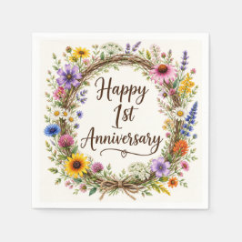Papier-Servietten zum 1. Hochzeitstag, erste Hochz Serviette