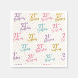 Papier-Servietten zum 21. Geburtstag, Party zum 21 Serviette