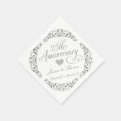 Papier-Servietten zum 25. silbernen Hochzeitstag Serviette (Ecke)