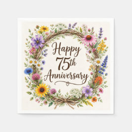 Papier-Servietten zum 75. Hochzeitstag, 75 Jahre E Serviette