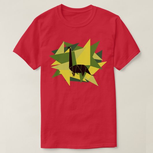 Papier Shards Origami Brontosaurus T-Shirt (Design vorne)