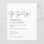 PAPIER Sie sagte Ja Script Foto Verlobung einladen (Vorne)