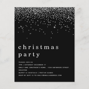 PAPIER Silber Glitter Weihnachtsfeier Schwarz Einl
