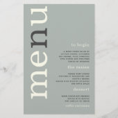 PAPIER | Simple Sage Ivory Typografy Wedding Menu (Vorne)