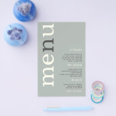 PAPIER | Simple Sage Ivory Typografy Wedding Menu (Einzeln)