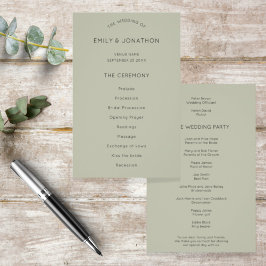 PAPIER | Simple Soft Sage Green Wedding Program