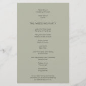 PAPIER | Simple Soft Sage Green Wedding Program (Hinten)