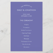 PAPIER | Simple Text Blue Wedding Program (Vorne)