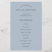 PAPIER | Simple Text Dusty Blue Wedding Program (Vorne)