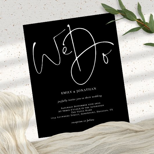 PAPIER-Skript machen wir Black Wedding Einladung Flyer