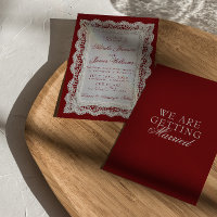 Papier-Spitze-Burgund-Altes-Geld-Doily-Hochzeit